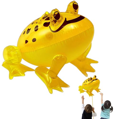Dyeulget Schildkrötenspielzeug, aufblasbarer Frosch, Hüpfendes leuchtendes großes Froschspielzeug, Cartoon-Dschungel-Tierspielzeug, lustige Kinder-Partygeschenke, Frosch-Party-Dekoration von Dyeulget