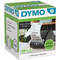 DYMO Etikettenrolle für Etikettendrucker weiß, 102,0 x 210,0 mm, 1 x 140 Etiketten von Dymo