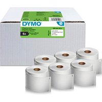 DYMO Etikettenrollen für Etikettendrucker weiß, 102,0 x 210,0 mm, 6 x 140 Etiketten von Dymo