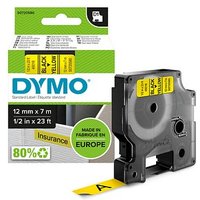 DYMO Schriftband D1 45018 S0720580, 12 mm schwarz auf gelb von Dymo