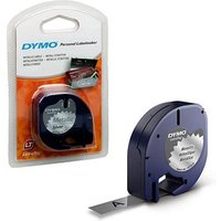 DYMO Schriftband LetraTag 91228 S0721730, 12 mm schwarz auf silber von Dymo