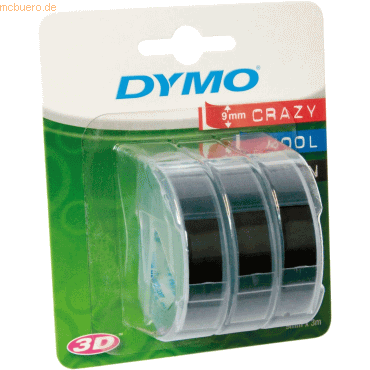 Dymo Prägeband 3D Kunststoff selbstklebend VE=3 Stück Blister 3mx9mm s von Dymo