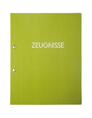 Zeugnismappe mit Leinenstruktur A4, inkl. 12 Sichthüllen und individuellem Namens-Druck (Grün) von DynaLabel