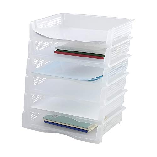 Dynko Briefablage Stapelbar, 6 Tier AblagefäCher Plastik, Papierablage Transparent von Dynko