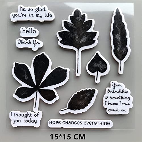 0 Versandgebühr über 15 USD Blätter Gummistempel für Kartenherstellung DIY Scrapbooking Basteln Album Siegel Sets für Journaling Dekoration von DzIxY