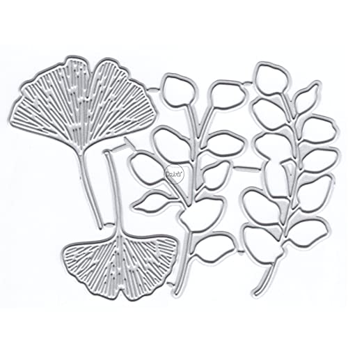 DzIxY Ginkgo Metall-Stanzformen für Kartenherstellung, Prägepapier, Stanzformen, Sets, Album, Scrapbooking, Vorlagen, Schablonen, Aufbewahrungstaschen von DzIxY