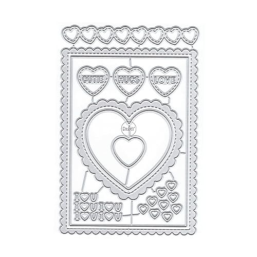 DzIxY Lace Cutie Hugs Metall-Stanzformen für Kartenherstellung, Prägepapier, Stanzformen, Scrapbook-Maschine, Schablonen, Aufbewahrungstaschen, Zubehör von DzIxY