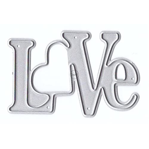 DzIxY Love Words Herz Metall Stanzformen für Kartenherstellung Kit Prägepapier Stanzformen Scrapbook Maschine Schablonen Aufbewahrungstaschen Zubehör von DzIxY