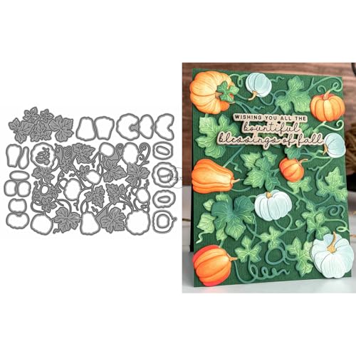 DzIxY Metall-Stanzformen für Halloween-Kürbisblätter, für Kartenherstellung, Prägepapier, Stanzformen, Scrapbooking, Maschinen, Schablonen, Aufbewahrungstaschen, Zubehör von DzIxY