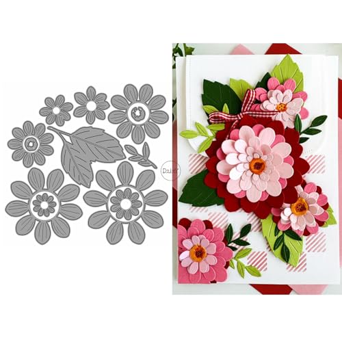 DzIxY Metall-Stanzformen für Kartenherstellung, Patchwork-Blumen, Prägepapier-Stanz-Set, Scrapbook-Schablonen, Zubehör, Maschinenvorlagen von DzIxY