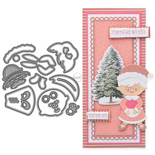 DzIxY Metall-Stanzformen für Kartenherstellung, Patchwork-Weihnachtsfiguren, Prägepapier-Stanz-Set, Scrapbook-Schablonen, Zubehör, Maschinenvorlagen von DzIxY