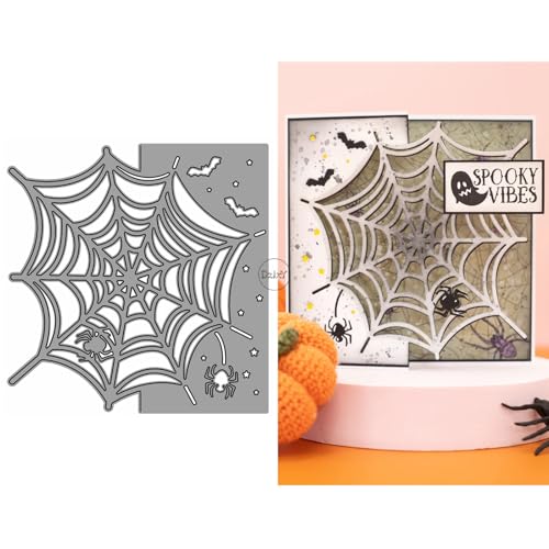 DzIxY Metall-Stanzschablonen für Halloween, Spinnennetz, für Kartenherstellung, Prägepapier, Stanzform-Set, Scrapbook-Schablonen, Zubehör, Maschinenvorlagen von DzIxY