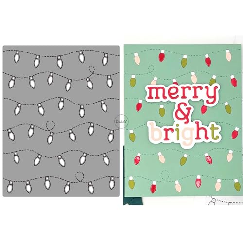 DzIxY Metall-Stanzschablonen für Weihnachtsglühbirnen, Hintergrundbrett, für Kartenherstellung, Prägepapier, Stanzform-Set, Scrapbook-Schablonen, Zubehör, Maschinenvorlagen von DzIxY