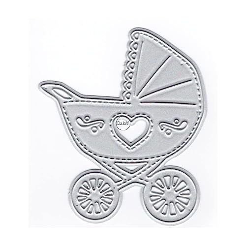 DzIxY Niedliche Babywagen-Metall-Stanzformen für Kartenherstellung, Prägepapier, Stanzformen, Sets, Album, Scrapbooking, Vorlagen, Schablonen, Aufbewahrungstaschen von DzIxY