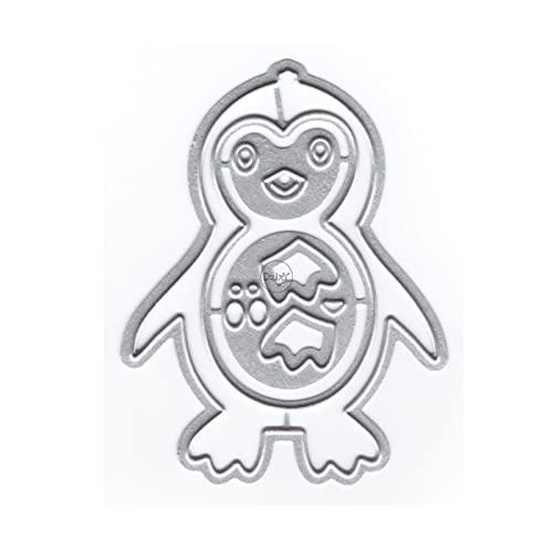 DzIxY Niedliche Pinguin-Metall-Stanzformen für Kartenherstellung, Prägepapier, Stanzformen, Alben, Scrapbooking, Vorlagen, Schablonen, Aufbewahrungstaschen von DzIxY