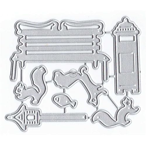 DzIxY Park Chair Eichhörnchen Metall Stanzformen für Kartenherstellung Kit Prägepapier Stanzformen Scrapbook Maschine Schablonen Aufbewahrung Taschen Supplies von DzIxY