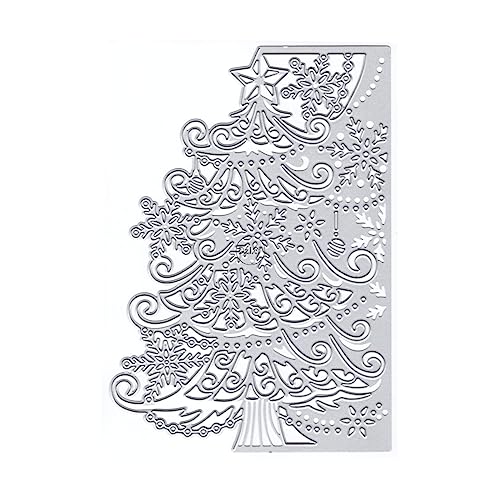 DzIxY Schöne Weihnachtsbaum Schneeflocke Metall Stanzformen für Kartenherstellung Kit Prägepapier Stanzformen Scrapbook Maschine Schablonen Lagerung Taschen Supplies von DzIxY