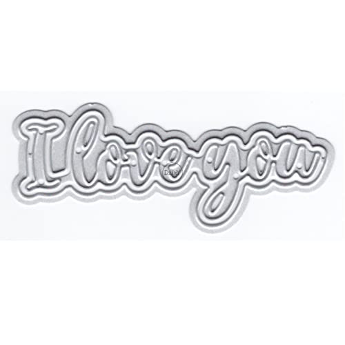 DzIxY Shadow Word I Love You Metall-Stanzformen für klare Stempel und Metall-Stanzformen, Sets für Kartenherstellung, Scrapbooking, Papierbedarf, Dichtungen, Aufbewahrungstaschen von DzIxY