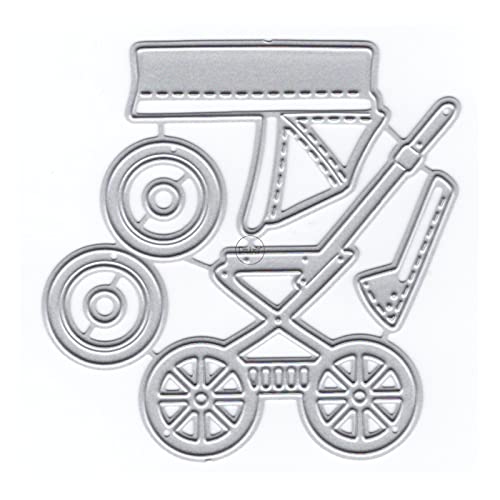 DzIxY The Wheels Babywagen Metall-Stanzformen für Kartenherstellung, Prägepapier, Stanzformen, Scrapbook, Maschinenschablonen, Aufbewahrungstaschen, Zubehör von DzIxY