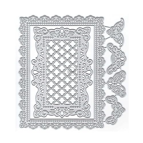 DzIxY Vintage Rechteck Spitze Metall Stanzformen für Kartenherstellung Kit Prägepapier Stanzen Scrapbook Maschine Schablonen Lagerung Taschen Liefert von DzIxY