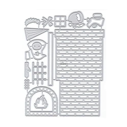 DzIxY Weihnachten Kamin Metall Stanzformen für Kartenherstellung Kit Prägung Papier Stanzformen Scrapbook Maschine Schablonen Lagerung Taschen Supplies von DzIxY