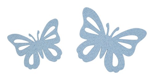 E+N Filz-Schmetterlinge Filz-Streu Filz-Deko DIY Basteln Selbermachen Karten-Gestaltung Fühjahr Sommer Taufe hell-blau, 16 Stück von E+N