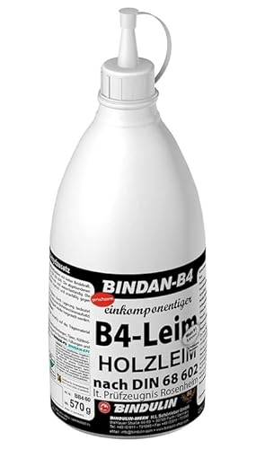 Holzleim wasserfest, BINDAN-B4 (1-Komponenten-B4-Leim) 280 g Flasche incl. Pinsel von E-Com24 (280 Gramm) (Bindan B4 280 gr.) von Bindulin
