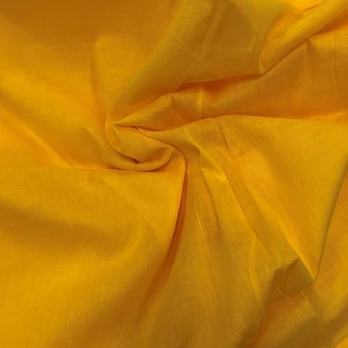 EU Fabrics Baumwoll-Voile-Gewebe | weicher einfarbiger Baumwoll-Rasenstoff zum Schneidern und Nähen | leicht für Bettwäsche und Quilten | 100% Baumwollstoff Meterware (Sonnenblume, Muster 10 x 10 cm) von E. U. Fabrics Ltd