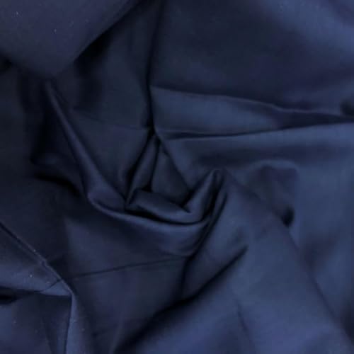 EU Fabrics Baumwoll-Voile-Stoff | Weicher einfarbiger Baumwoll-Rasenstoff zum Schneidern und Nähen | Leicht für Bettwäsche und Quilten | 100% Baumwollstoff Meterware (Marineblau, 1 Meter x 104 cm) von E. U. Fabrics Ltd