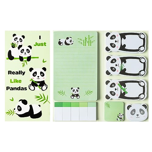 550 Blätter Panda Haftnotizen Set Panda Shaped Paper Clips Neuheit Selbstklebende Haftnotizen Schreiben Memo Pads für Kinder Home Office Schulbedarf Seite Marker Geschenk für Lehrer Schüler von E1mity