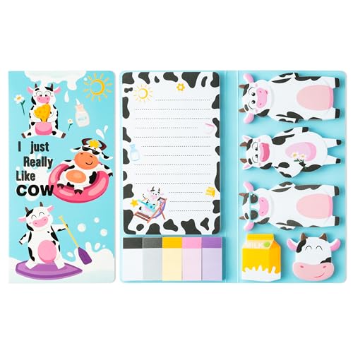 Lustige Kuh Niedlich Haftnotizen Set - 550 Blätter I Just Really Like Cow Self-Stick Papierclips Neuheit Schreiben Memo Pads Hundeliebhaber Page Marker für Kinder Home Office Schulbedarf Geschenk von E1mity