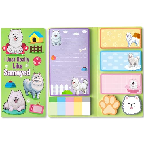 Niedlich Hund Satsuma Haftnotizen Set - 550 Blätter I Just Really Like Satsuma Selbstklebende Haftnotizen Hund geformte Papierclips Neuheit Memo Pads Hundeliebhaber für Kinder Home Office Geschenk von E1mity