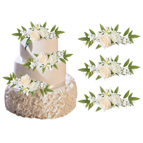 EABYMOR Künstliche Blumen, Kuchendekoration, Pfingstrosen, Seide, Kuchendekoration, Hochzeitstortendekoration, Partyzubehör, 3 Stück (A) von EABYMOR