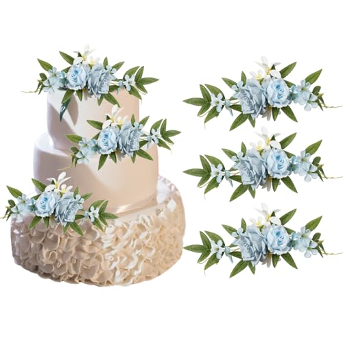 EABYMOR Künstliche Blumen, Kuchendekoration, Pfingstrosen, Seide, Kuchendekoration, Hochzeitstortendekoration, Partyzubehör, 3 Stück (C) von EABYMOR