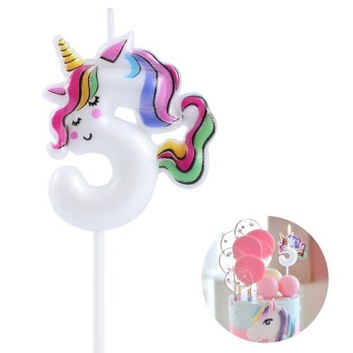 EAKE Tortenaufsatz mit Zahl 5, Einhorn-Motiv, Dekoration für Happy 5th Birthday, Party-Zubehör, Einhorn-Geburtstagsdekoration, schlafendes Einhorn mit drei lebendigen Regenbogenfarben EAKE Tortenaufsatz mit Zahl 5, Einhorn-Motiv, Dekoration für Happy 5th Birthday, Party-Zubehör, Einhorn-Geburtstagsdekoration, schlafendes Einhorn mit drei lebendigen Regenbogenfarben von EAKE