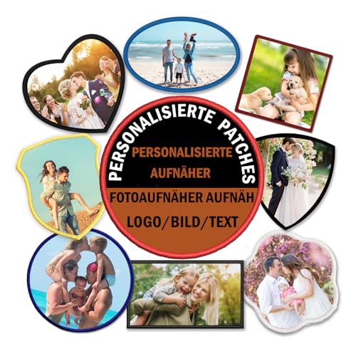 Personalisierte Patch Personalisierte Aufnäher Fotoaufnäher Aufnäh-/Bügelaufnäher Foto/Logo/Text für Kleidung, Rucksäcke, Mützen von EAQ