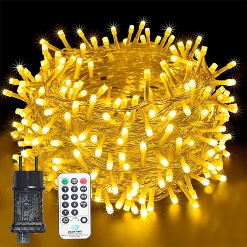 EASTERNSTAR 500LED Lichterkette mit Stecker Fernbedienung und Timer, 55M 8 Modi Wasserdichte Dekoration Innen Außen Garten Hochzeit Party Weihnachten Beleuchtung Warmweiß von EASTERNSTAR