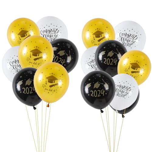 Easy Joy Abschluss Luftballon 2024 Geschenke Bachelor Geschenk für die Abschlussfeier 15 Set Abschluss Deko Prüfung Balloon für Schulabschluss Abi Abitur Studium Abschlussdekorationen von EASY JOY