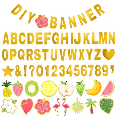 Easy Joy Hawaii Thema Tropisch 126 DIY Garland Buchstaben Girlande Gold Buchstabengirlande Party Dekoration Welcome Home Happy Birthday Glückliche Hochzeit von EASY JOY