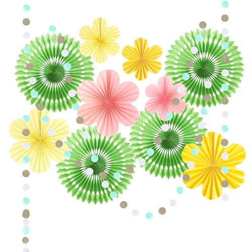 Easy Joy Papier Fächer Papier Blumen Hängende Papierfächer Girlande Mädchen Dekoration für Geburtstag Hochzeit Abschlussfeier Kinder Party von EASY JOY