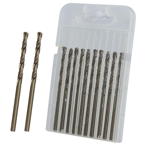 10 Stück 3mm M35 HSS Kobalt Bohrer Set, Hochgeschwindigkeitsbohrer für Edelstahl, Hartmetall, Gusseisen, Kupfer, Aluminium – Präzises Bohren für harte Materialien (3mm x 63mm) von EASYKEENECOM