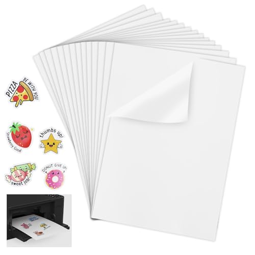 12 Stk A4 Selbstklebende Folien Bedrucken Klebefolien Druckerpapier Wasserfest Bedruckbar Vinylfolie Inkjet Vnyl Aufkleber Sticker Papier Drucker Etikette für Tintenstrahldrucker Laserdrucker von EASYKEENECOM