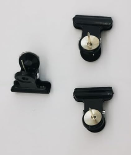 33 Stück ReißZwecken, Büroklammern mit Stecknadeln, Push Pin Clips Metall ReißNagelhalter Schwarz Clip mit Stift Bilder Von AufhäNgungszubehöR für Korkplatten FotowäNde Schwarze Bretter von EASYKEENECOM