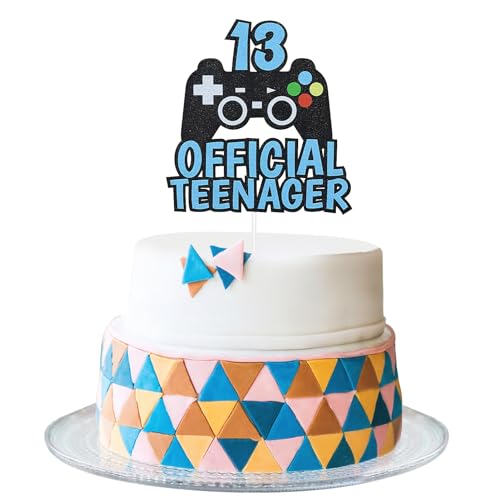 Kuchendekoration zum 13. Geburtstag für Jungen, offizielle Teenager-Kuchendekoration, Glitzer-Spiel-Thema, Kuchendekoration für Kinder, Gaming-Geburtstags-Fans, Partygeschenke von EASYKEENECOM