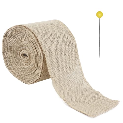 Sackleinen Band 12 m Juteband 10 cm Burlap Band Vintage Geschenkband Sackleinen Band für Hochzeitdeko Geschenkverpackung Basteln von EASYKEENECOM