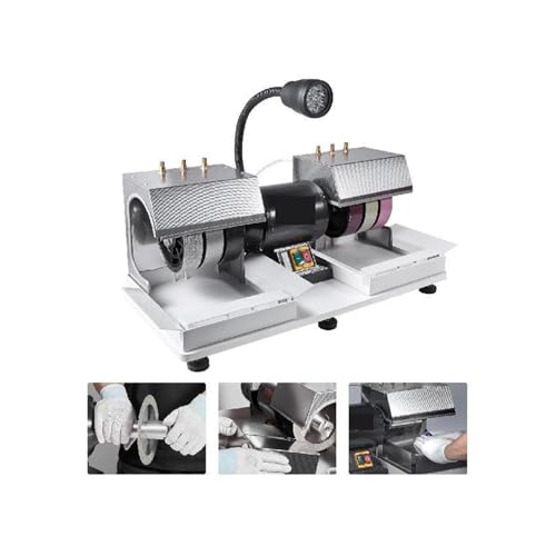 Edelsteinpoliermaschine, Cabbing-Maschine, 6 Zoll, 2 PS, 1800 U/min, effiziente Steinschleifmaschine, Poliermaschine mit Lampe und Wasserpumpe for Edelstein-Jadestein,Schmuckpolierer von EBAYTV