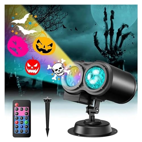 Gobo-Projektor Halloween Projektor Lichter Outdoor Garten Bühne Rotierende LED Licht 16 Muster Rasen Effekt Lampe for Weihnachten Halloween Dekor von EBAYTV