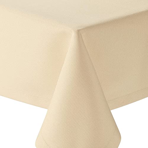 Tischdecke | Champagner/Creme - Eckig - 160x160cm | Gartentischdecke | Outdoor-Decke | Lotus-Effekt | Leinen-Optik | Schmutzabweisend | Farbe, Form und Größe wählbar von EBD