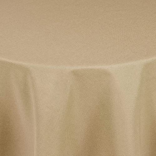 Tischdecke | Sand/Beige - Rund - 220cm | Gartentischdecke | Outdoor-Decke | Lotus-Effekt | Leinen-Optik | Schmutzabweisend von EBD