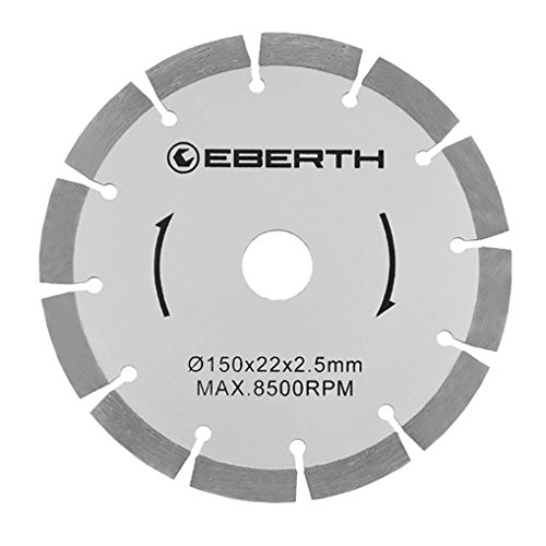 EBERTH 8 Stück Trennscheibe Ø 150mm, 8er Set Diamanttrennscheibe für Stein, Beton, Fliesen, Diamantscheibe mit 22mm Bohrung, 2.5mm Blattstärke, Diamant Trennscheibe für Mauernutfräse, Trennschleifer von EBERTH